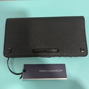 Rebecca Minkoff Sophie Snap Black Studded Bi- Fold Wallet